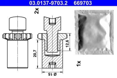 Aksesuar seti, El freni pabucu adjusting nut — görsel 1