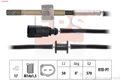 Sensör, egzoz sıcaklığı Made in Italy - OE Equivalent