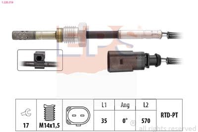 Sensör, egzoz sıcaklığı Made in Italy - OE Equivalent