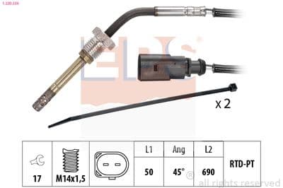 Sensör, egzoz sıcaklığı Made in Italy - OE Equivalent