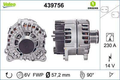 Alternatör VALEO ORIGINS NEW OE TECHNOLOGY