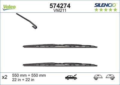 Silecek süpürgesi SILENCIO CONVENTIONAL SET