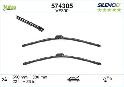 Silecek süpürgesi SILENCIO FLAT BLADE SET