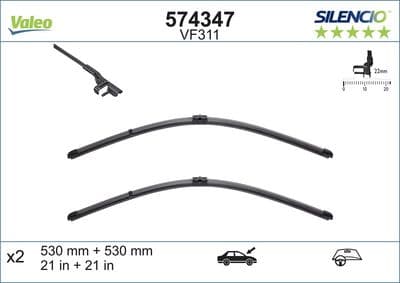 Silecek süpürgesi SILENCIO FLAT BLADE SET