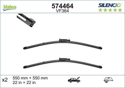 Silecek süpürgesi SILENCIO FLAT BLADE SET