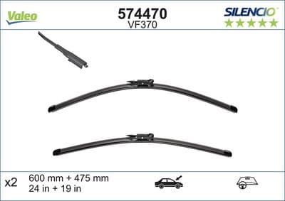 Silecek süpürgesi SILENCIO FLAT BLADE SET