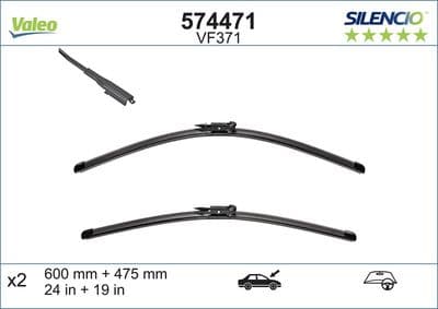 Silecek süpürgesi SILENCIO FLAT BLADE SET