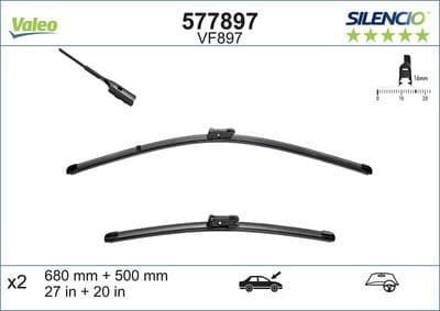 Silecek süpürgesi SILENCIO FLAT BLADE SET