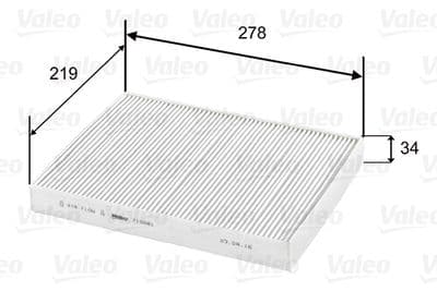 Filtre, kabin havası VALEO ESSENTIAL