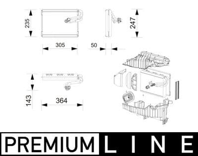Evaporatör, klima sistemi BEHR *** PREMIUM LINE ***